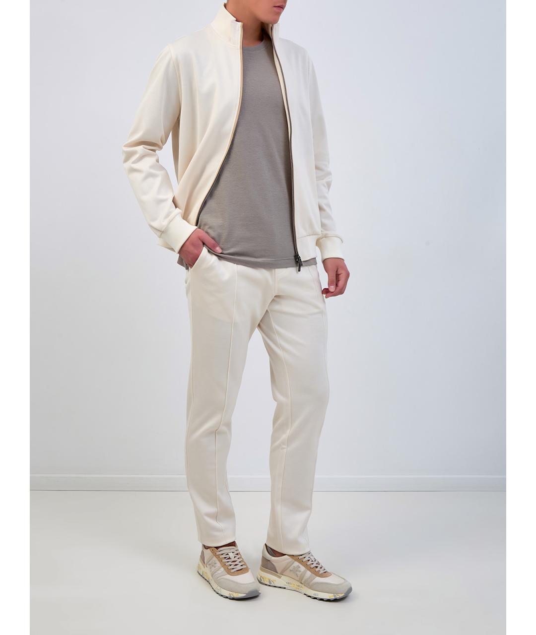 CAPOBIANCO Бежевая хлопковая футболка, фото 2