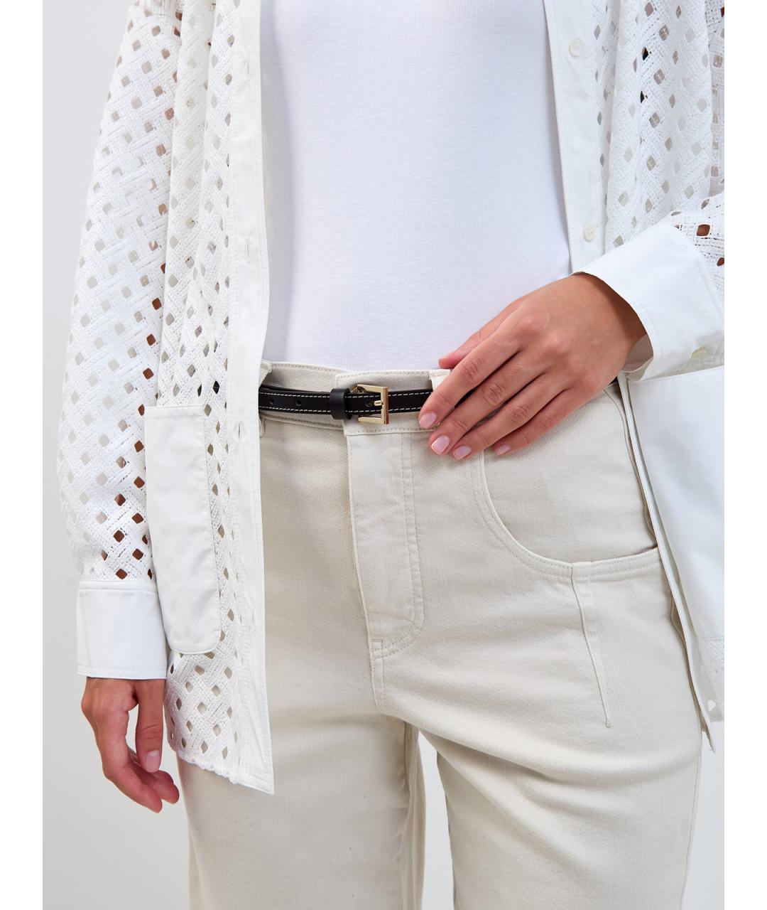 LORENA ANTONIAZZI Черный кожаный ремень, фото 3