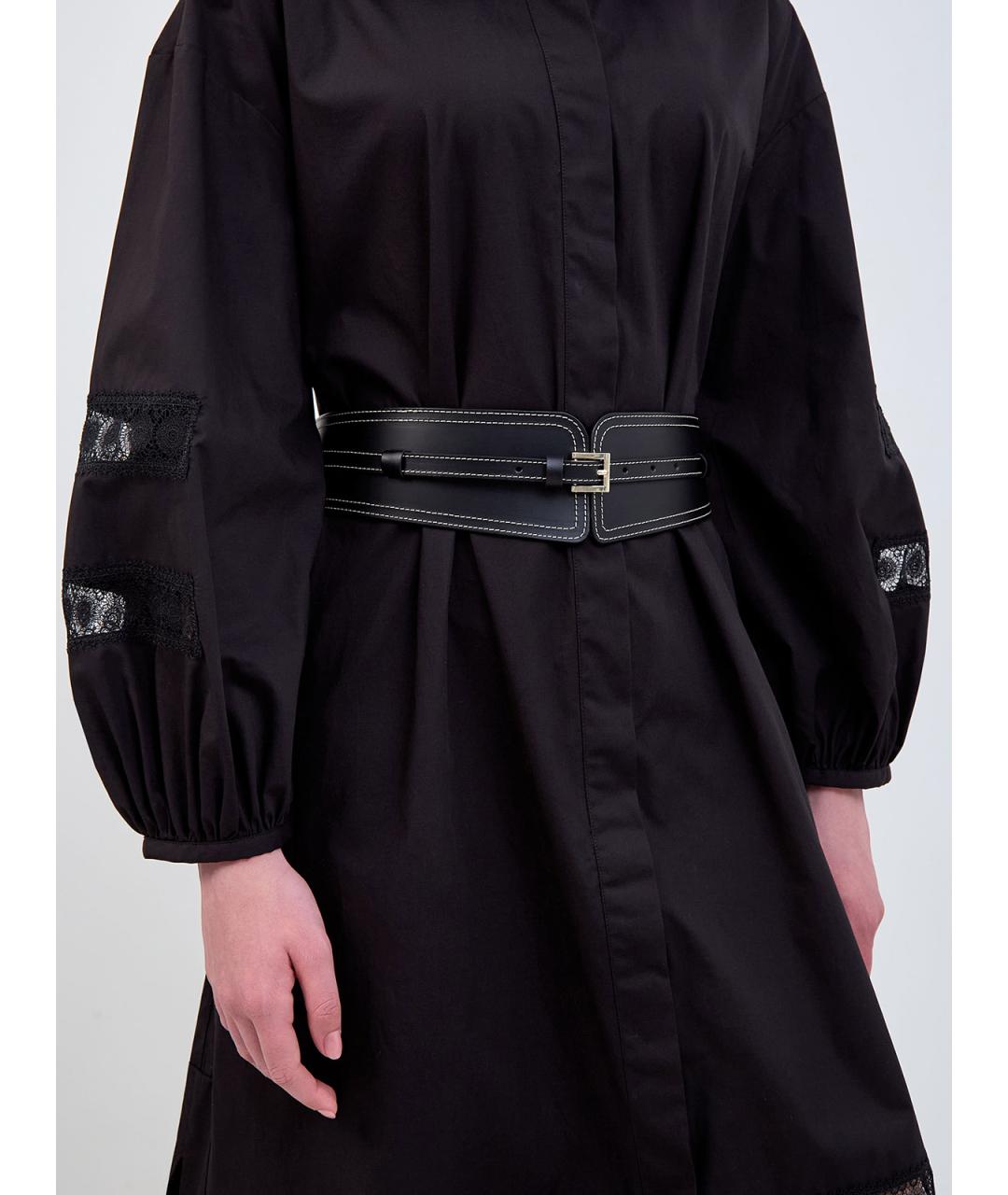 LORENA ANTONIAZZI Черный кожаный ремень, фото 2