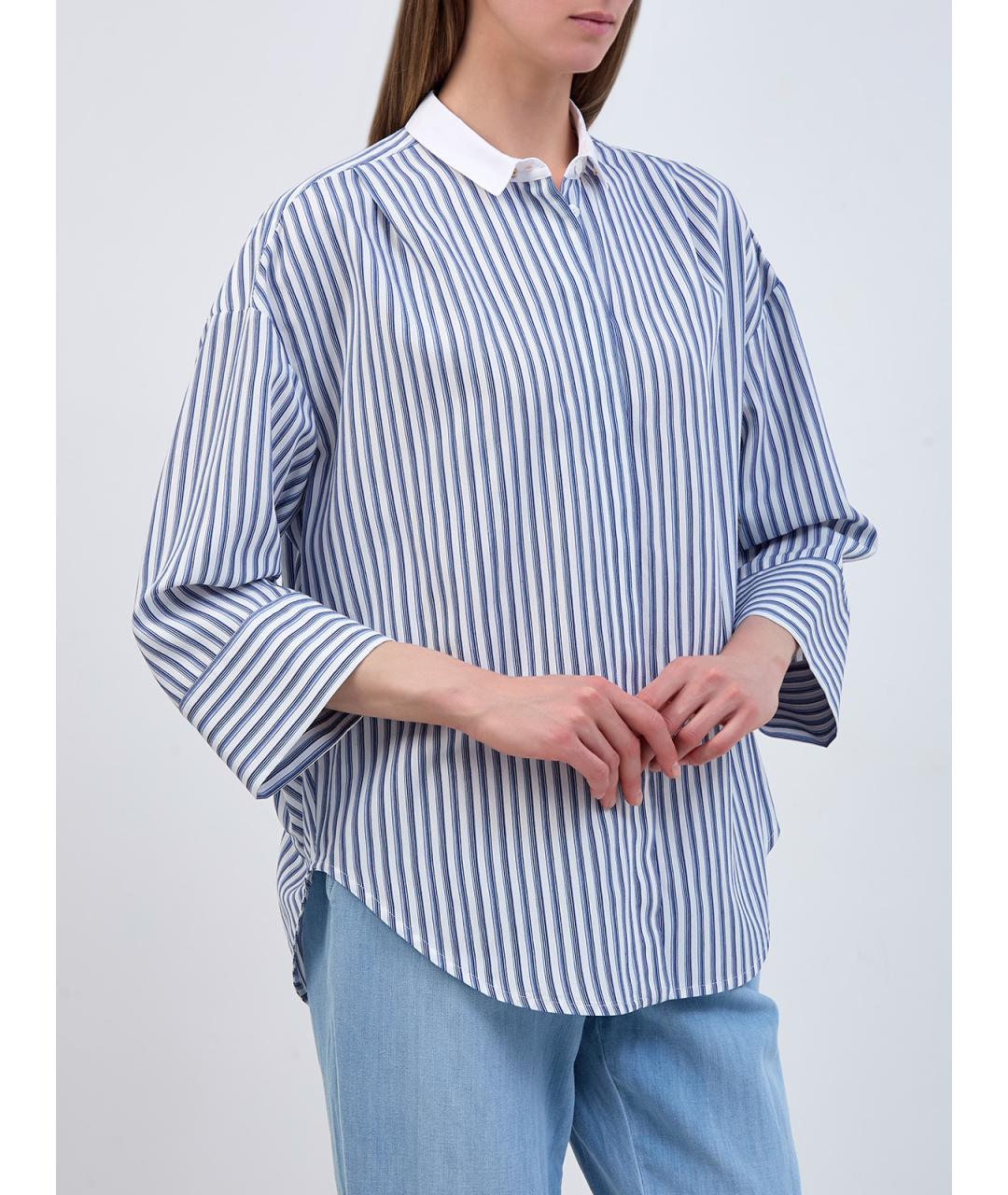 LORENA ANTONIAZZI Голубая вискозная блузы, фото 3