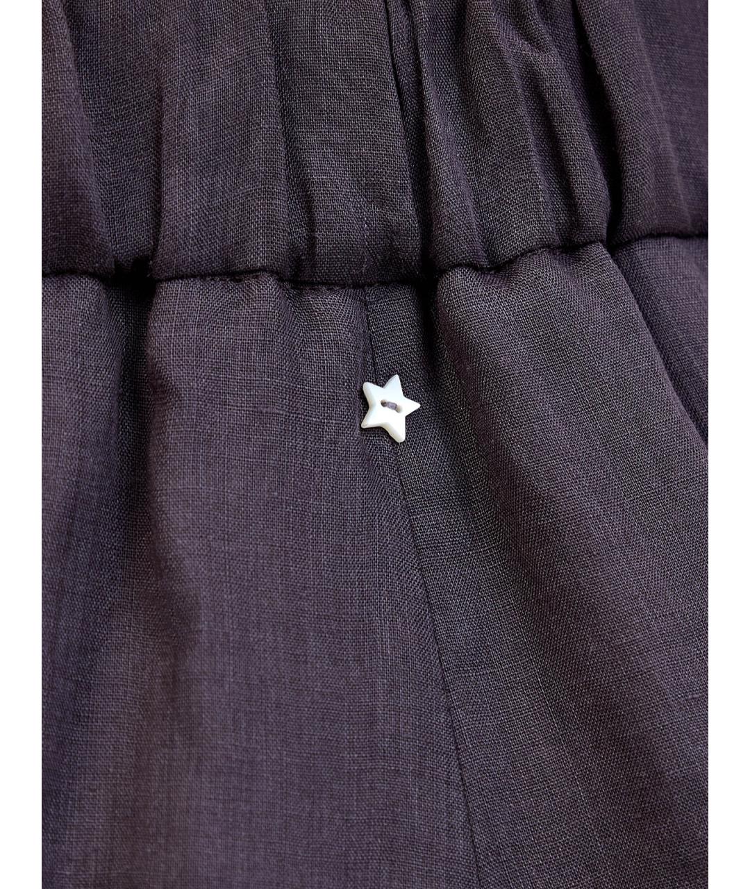 LORENA ANTONIAZZI Фиолетовые льняные прямые брюки, фото 5