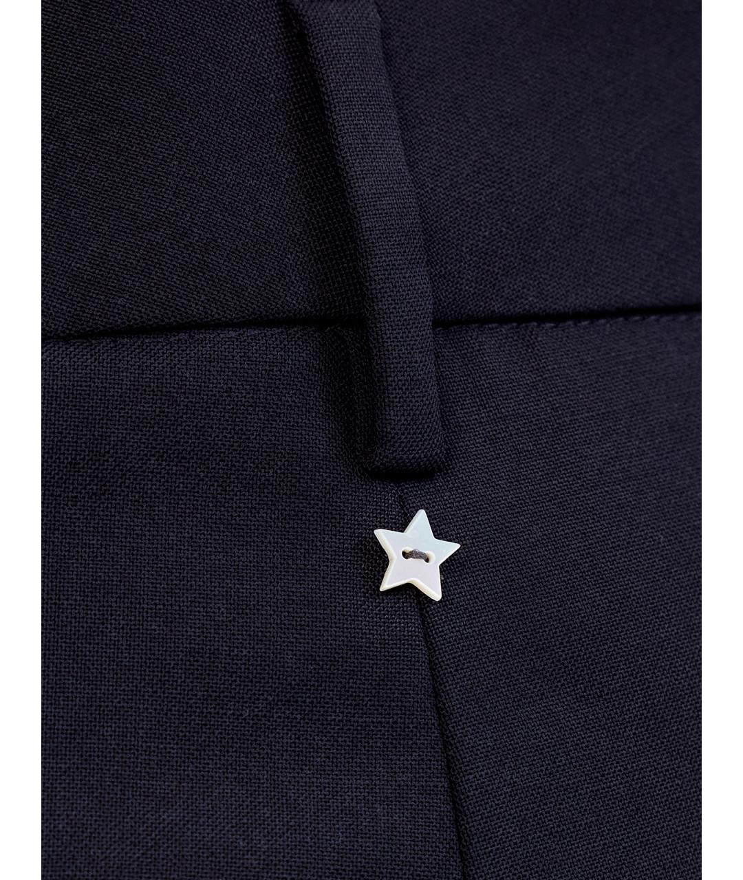 LORENA ANTONIAZZI Темно-синие шерстяные прямые брюки, фото 5