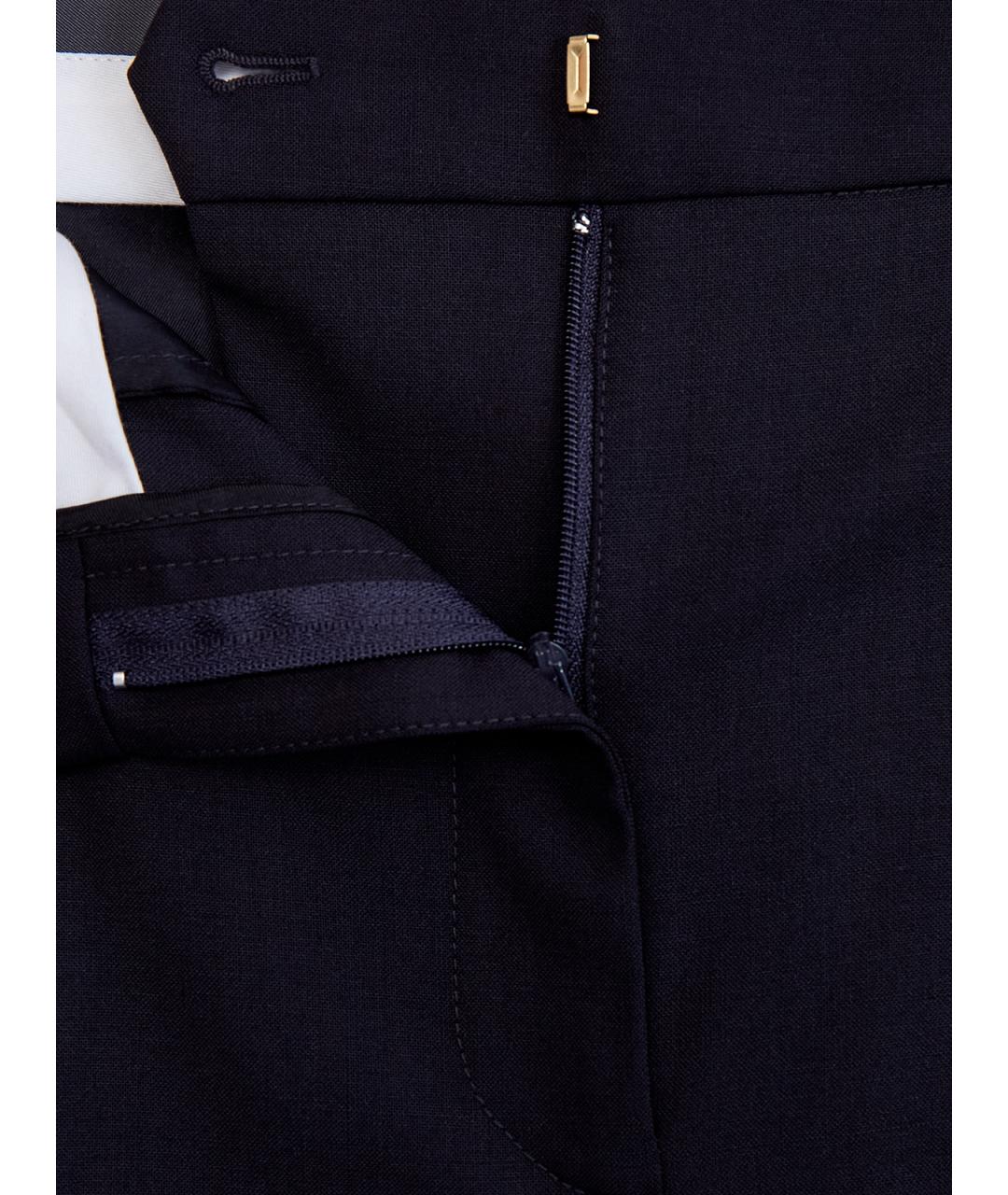 LORENA ANTONIAZZI Темно-синие шерстяные прямые брюки, фото 6