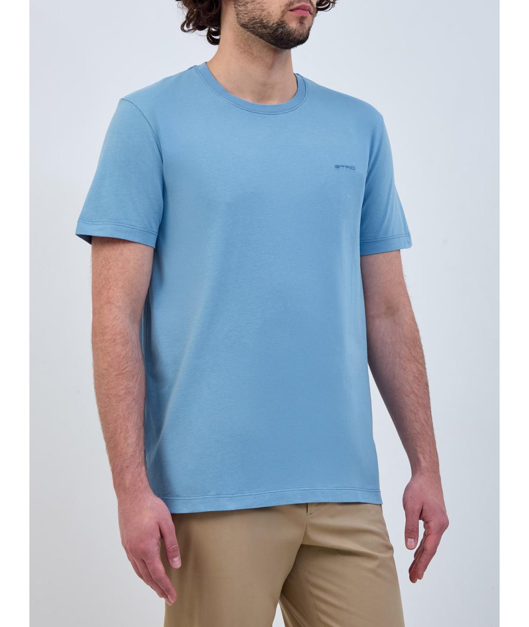 ETRO Голубая хлопковая футболка, фото 3