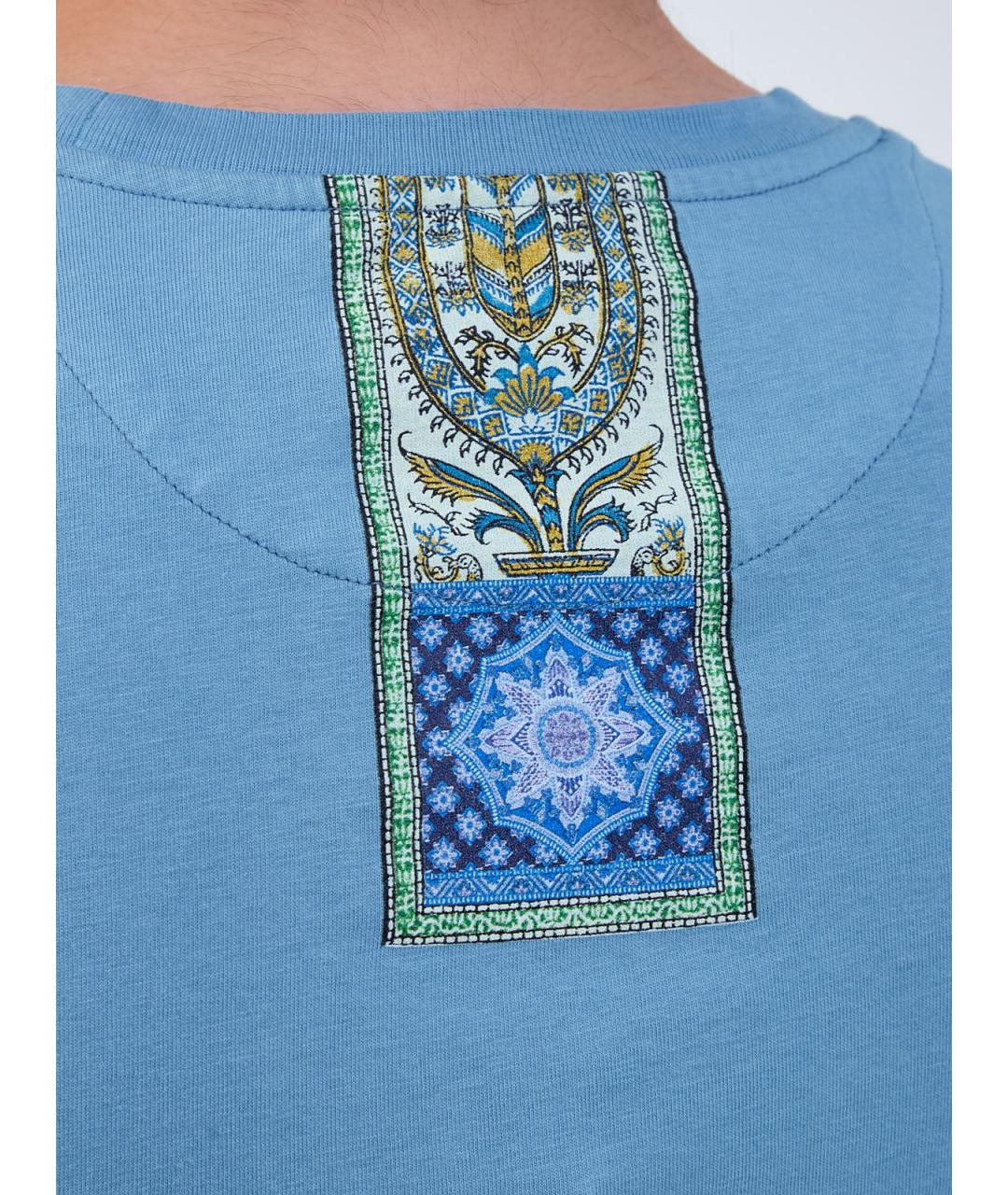 ETRO Голубая хлопковая футболка, фото 5