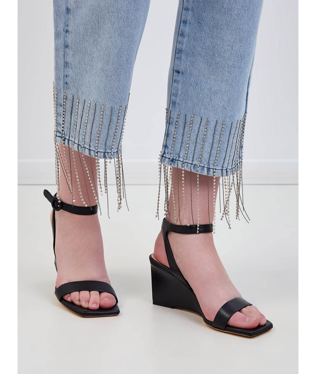 AGL Черные кожаные босоножки, фото 2