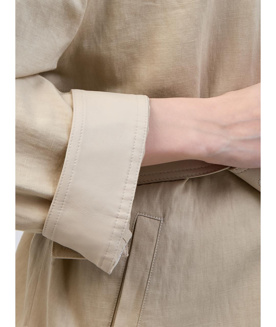 YVES SALOMON Бежевая хлопковая куртка, фото 4