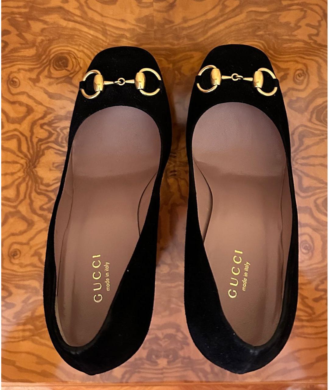 GUCCI Черные замшевые туфли, фото 3