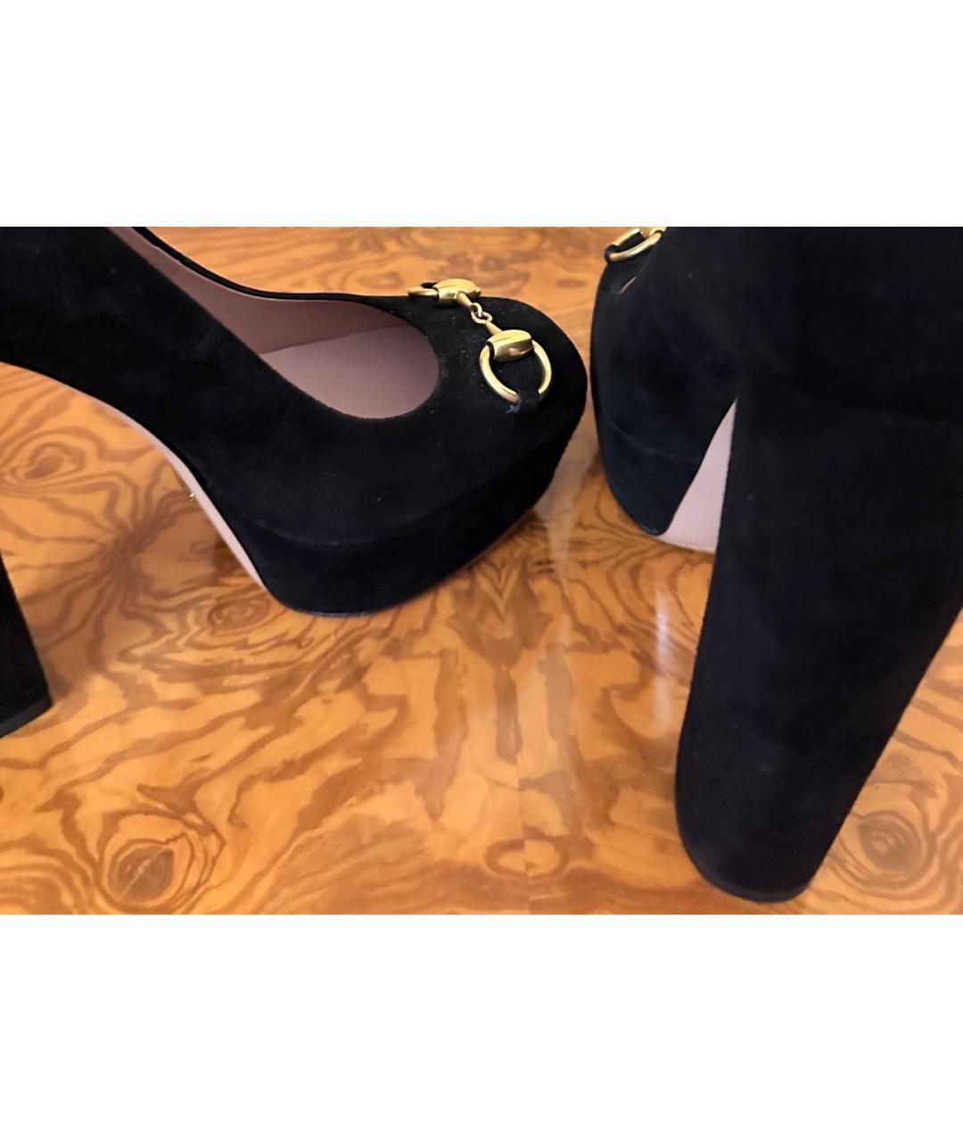 GUCCI Черные замшевые туфли, фото 5