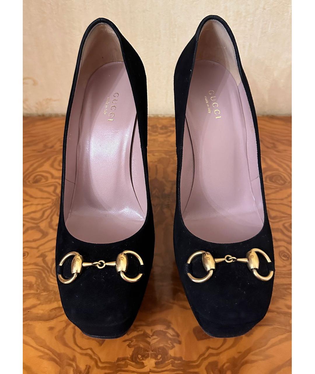 GUCCI Черные замшевые туфли, фото 2