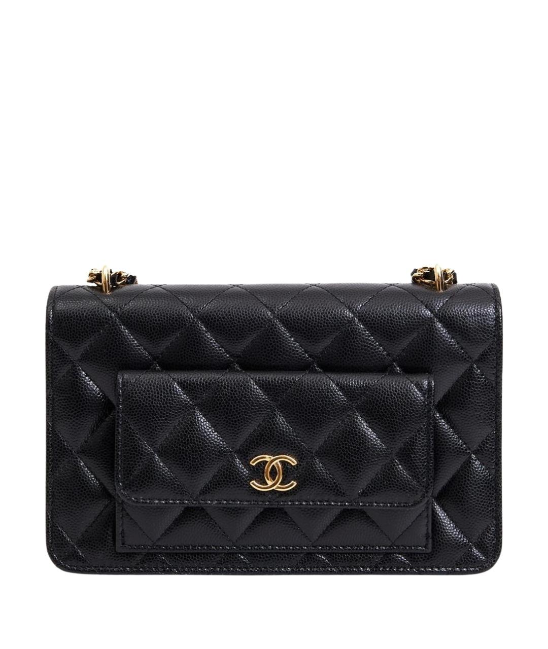 CHANEL Черная кожаная сумка через плечо, фото 1