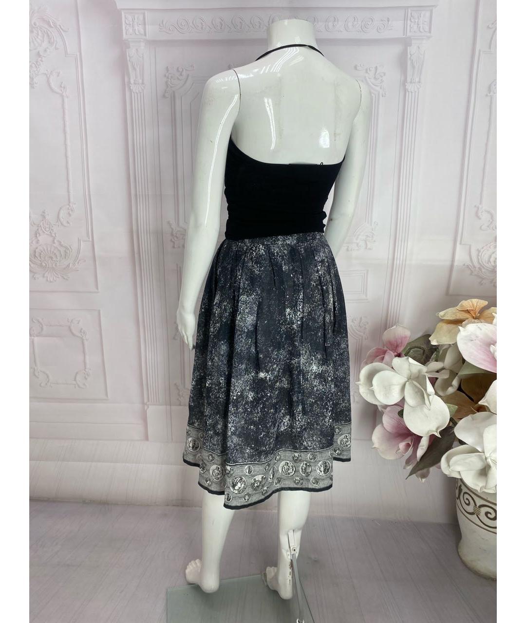 DOLCE&GABBANA Серая льняная юбка миди, фото 6