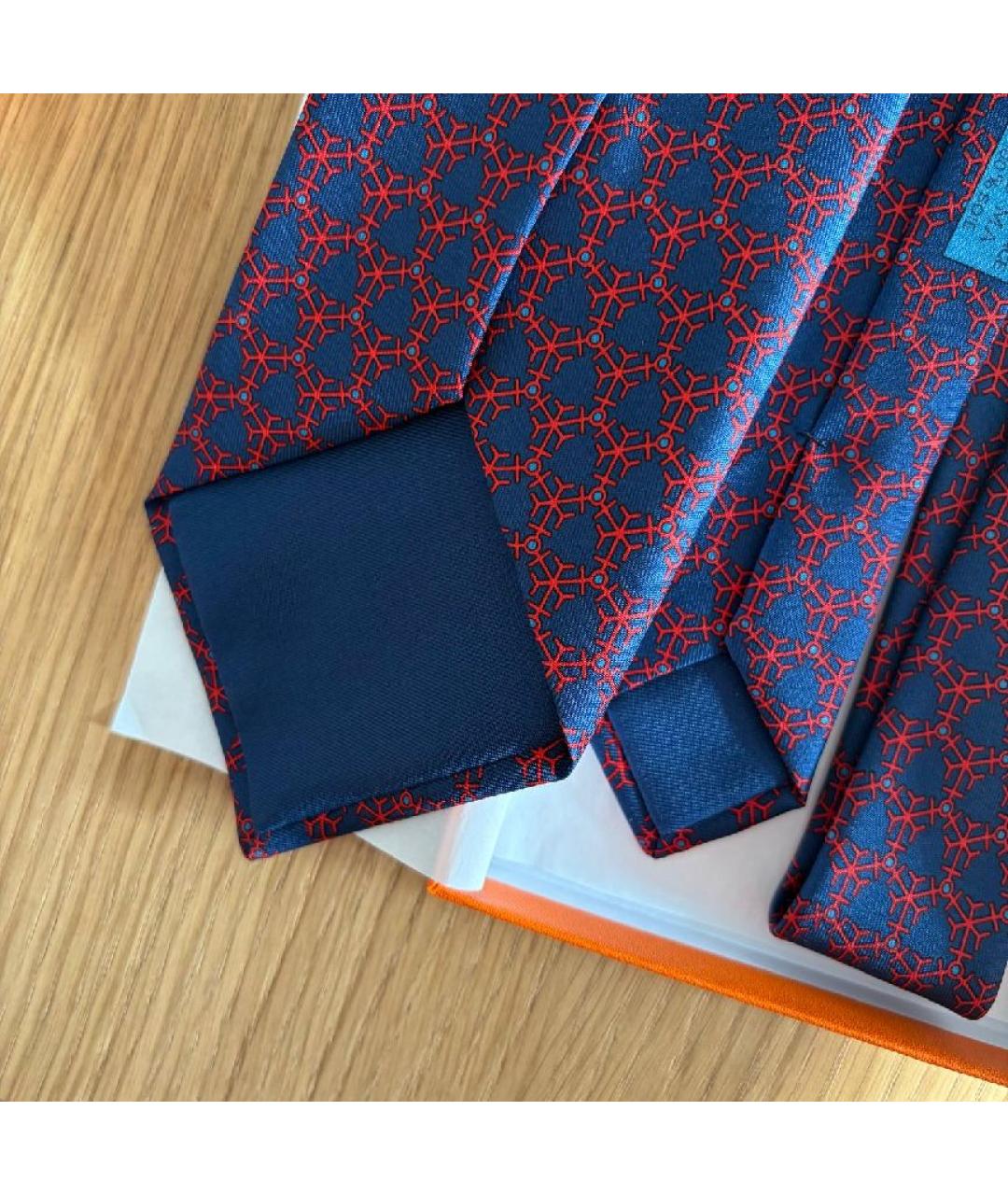 HERMES Синий шелковый галстук, фото 6