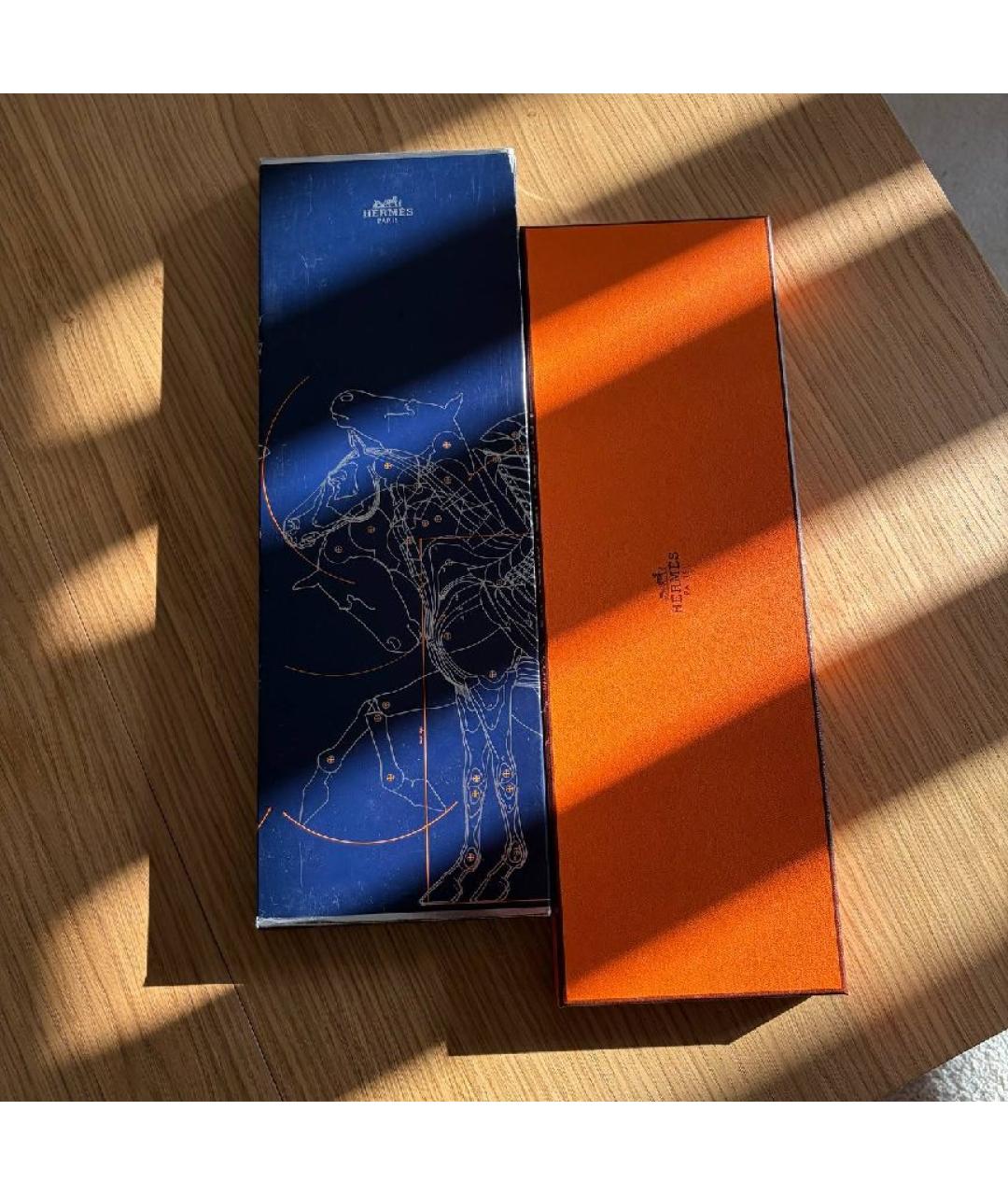 HERMES Синий шелковый галстук, фото 2