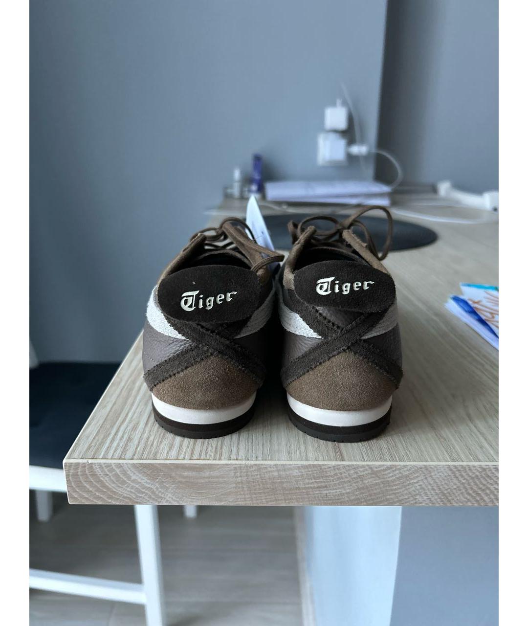 ONITSUKA TIGER Коричневые кожаные кеды, фото 4