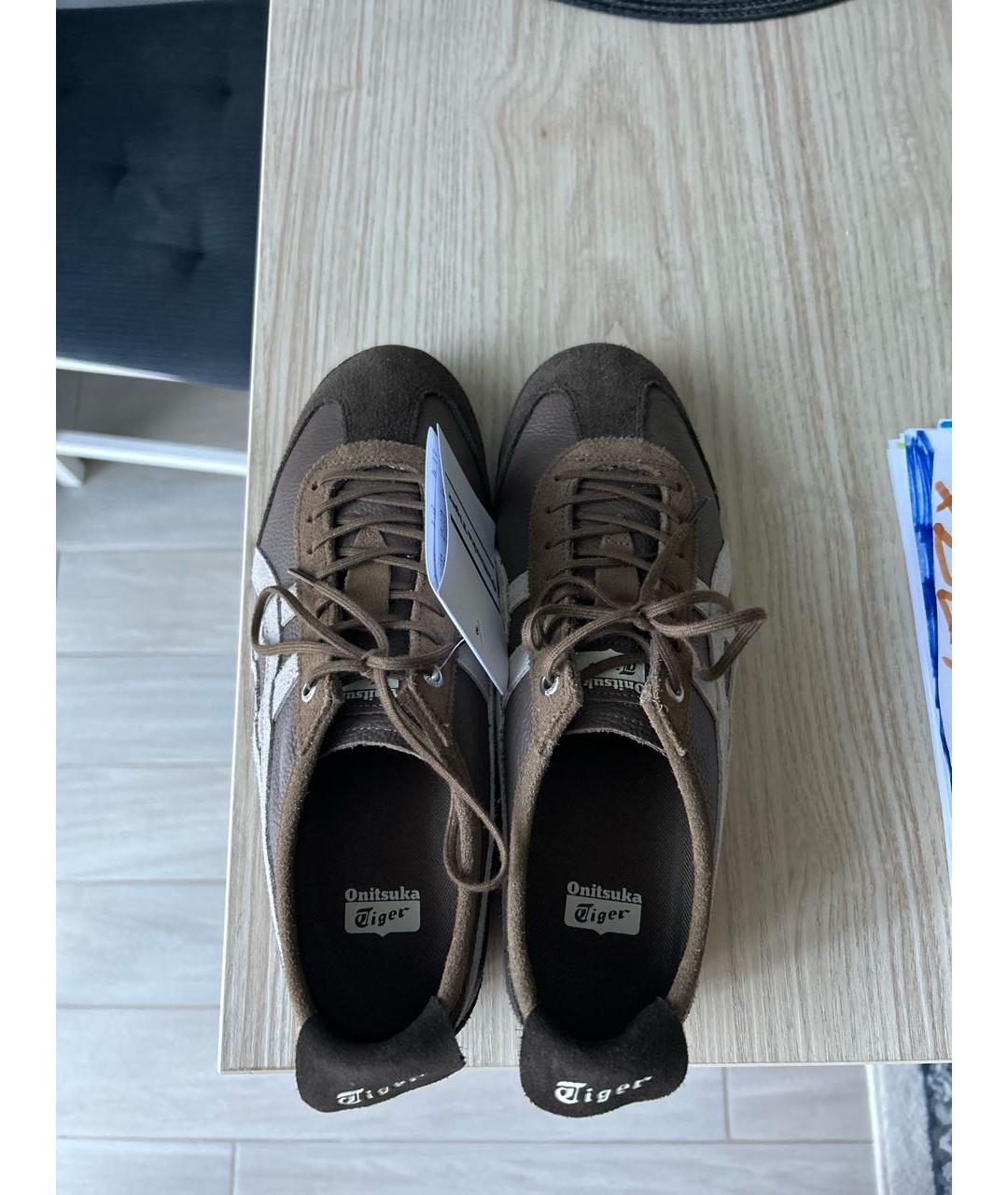 ONITSUKA TIGER Коричневые кожаные кеды, фото 3