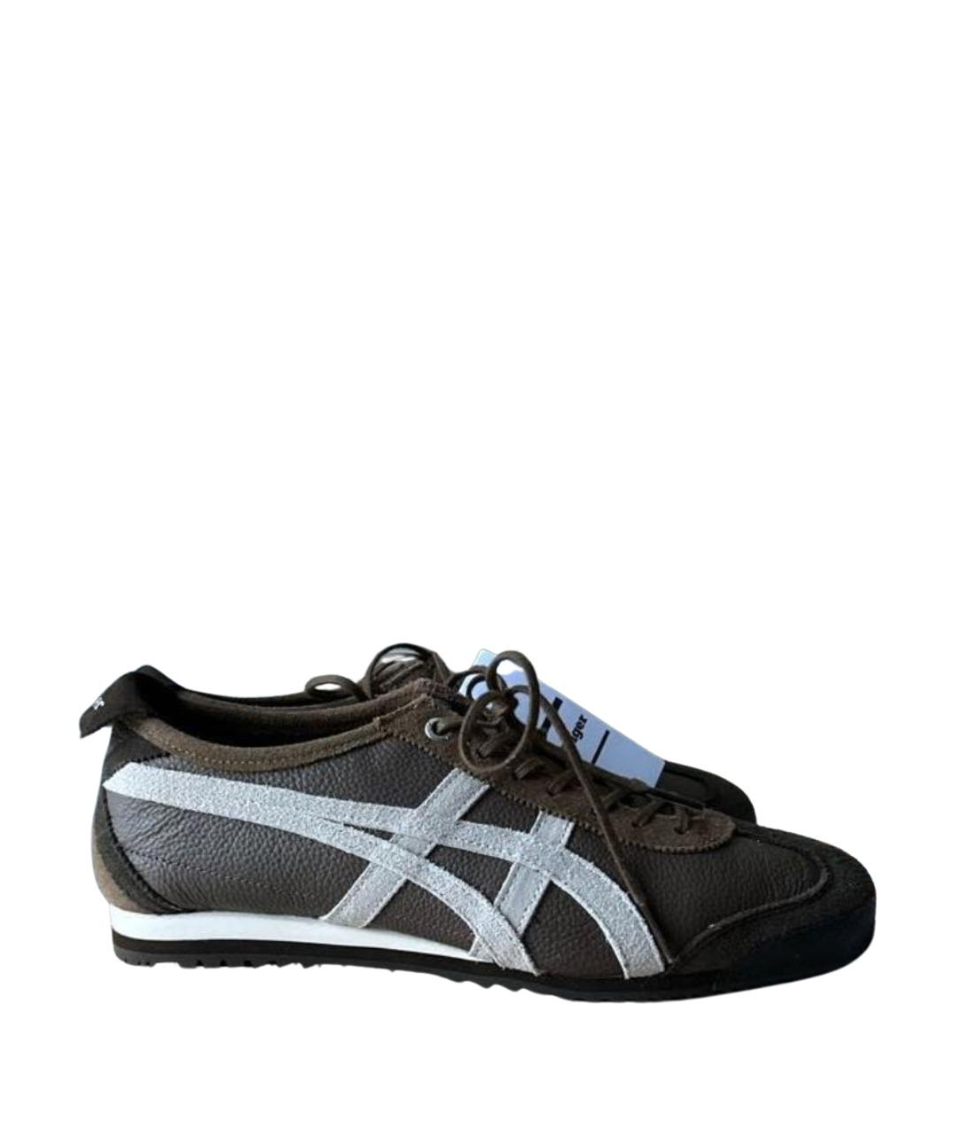 ONITSUKA TIGER Коричневые кожаные кеды, фото 1