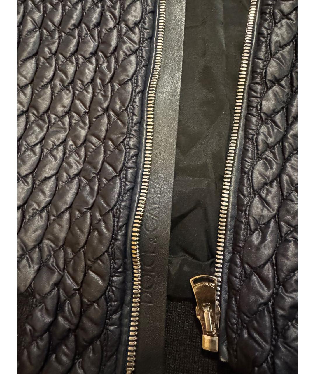 DOLCE&GABBANA Темно-синяя полиэстеровая куртка, фото 3