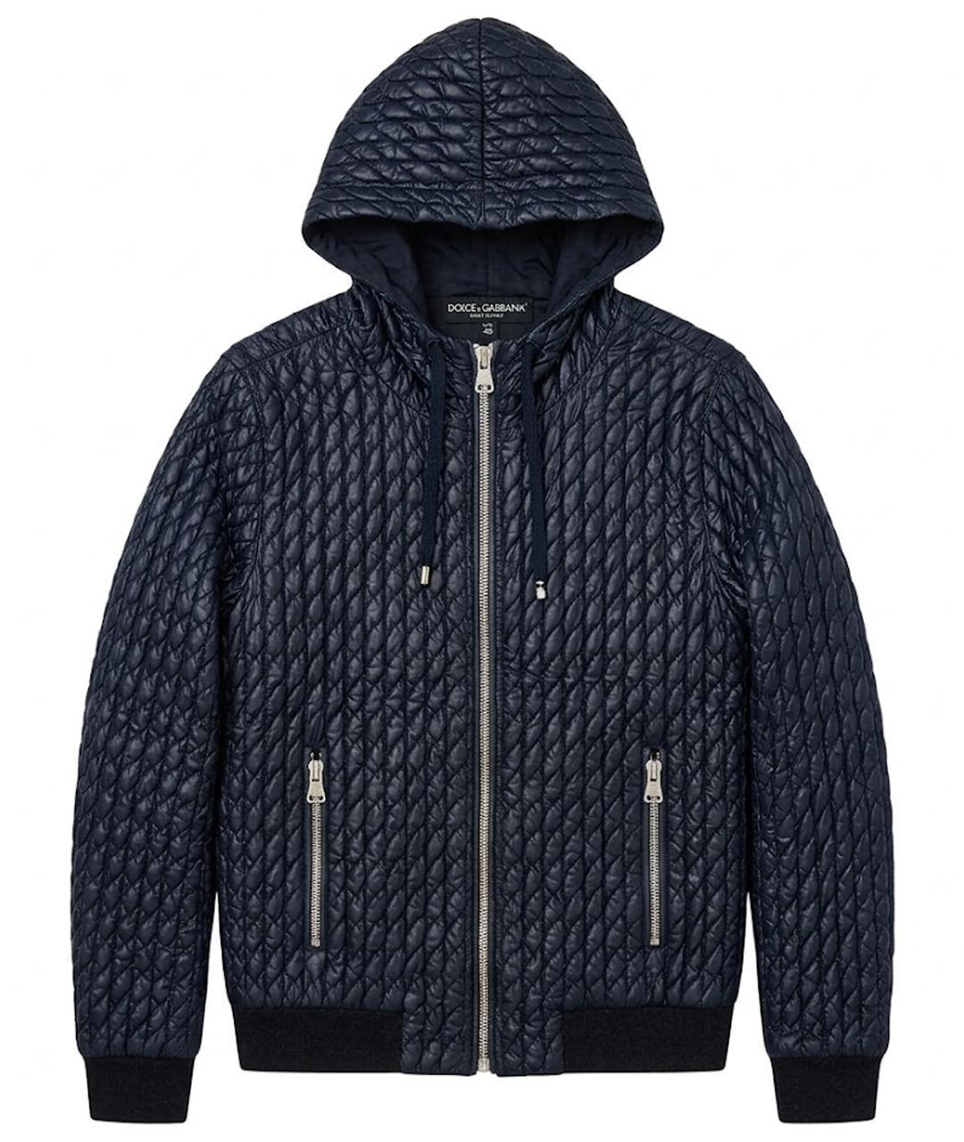 DOLCE&GABBANA Темно-синяя полиэстеровая куртка, фото 1
