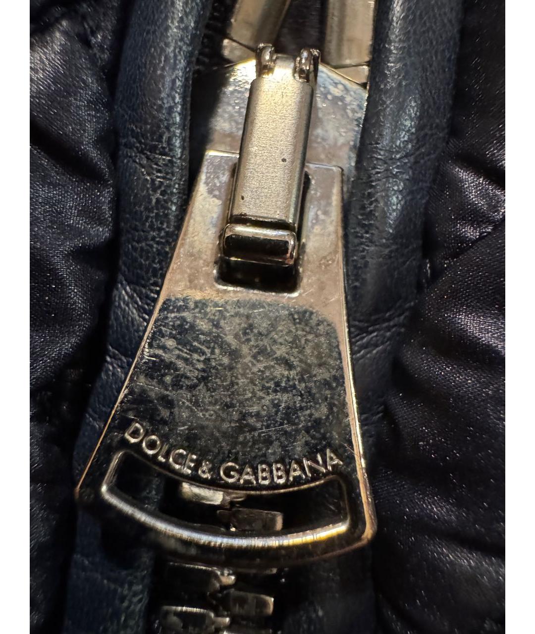 DOLCE&GABBANA Темно-синяя полиэстеровая куртка, фото 4