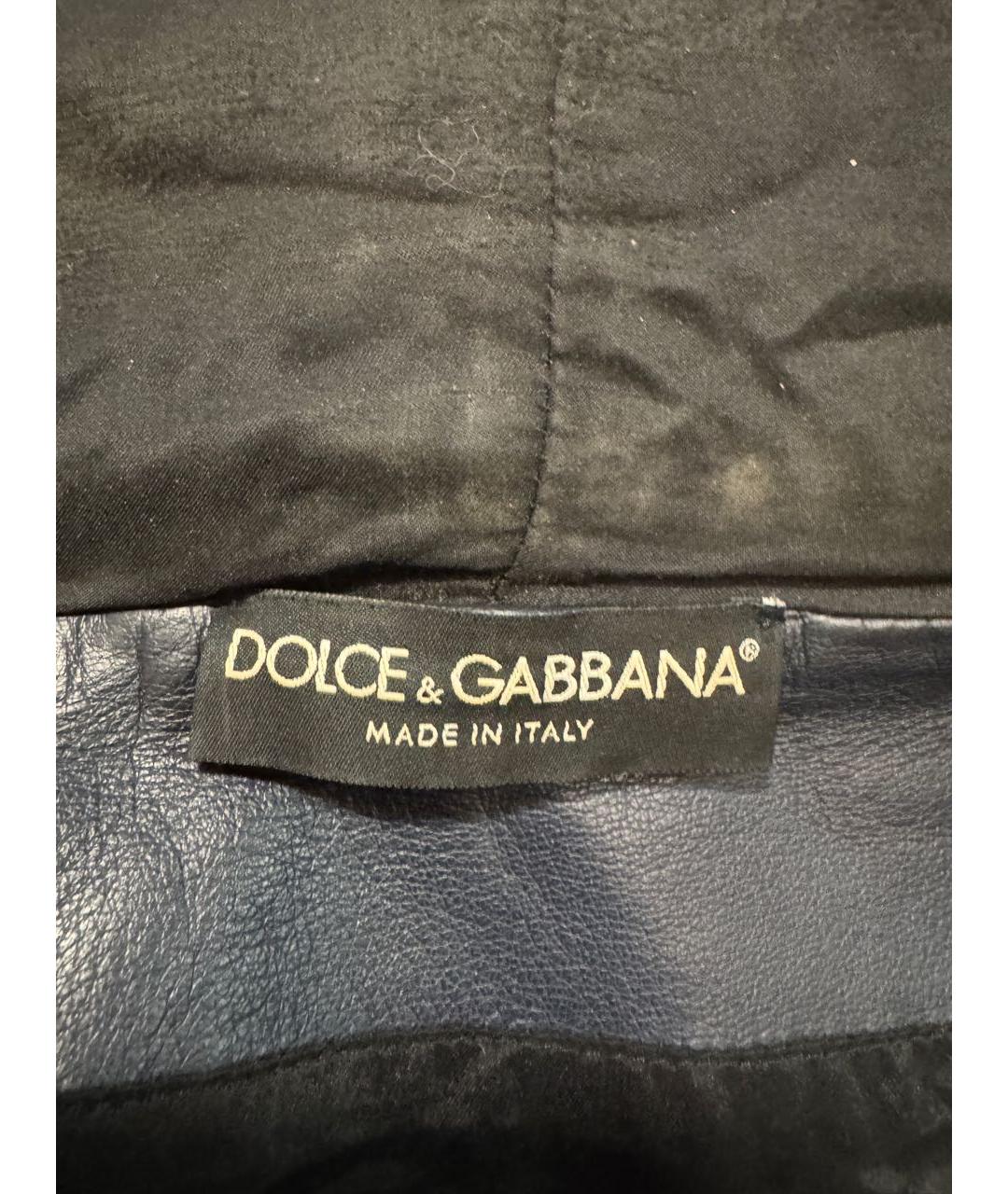 DOLCE&GABBANA Темно-синяя полиэстеровая куртка, фото 5