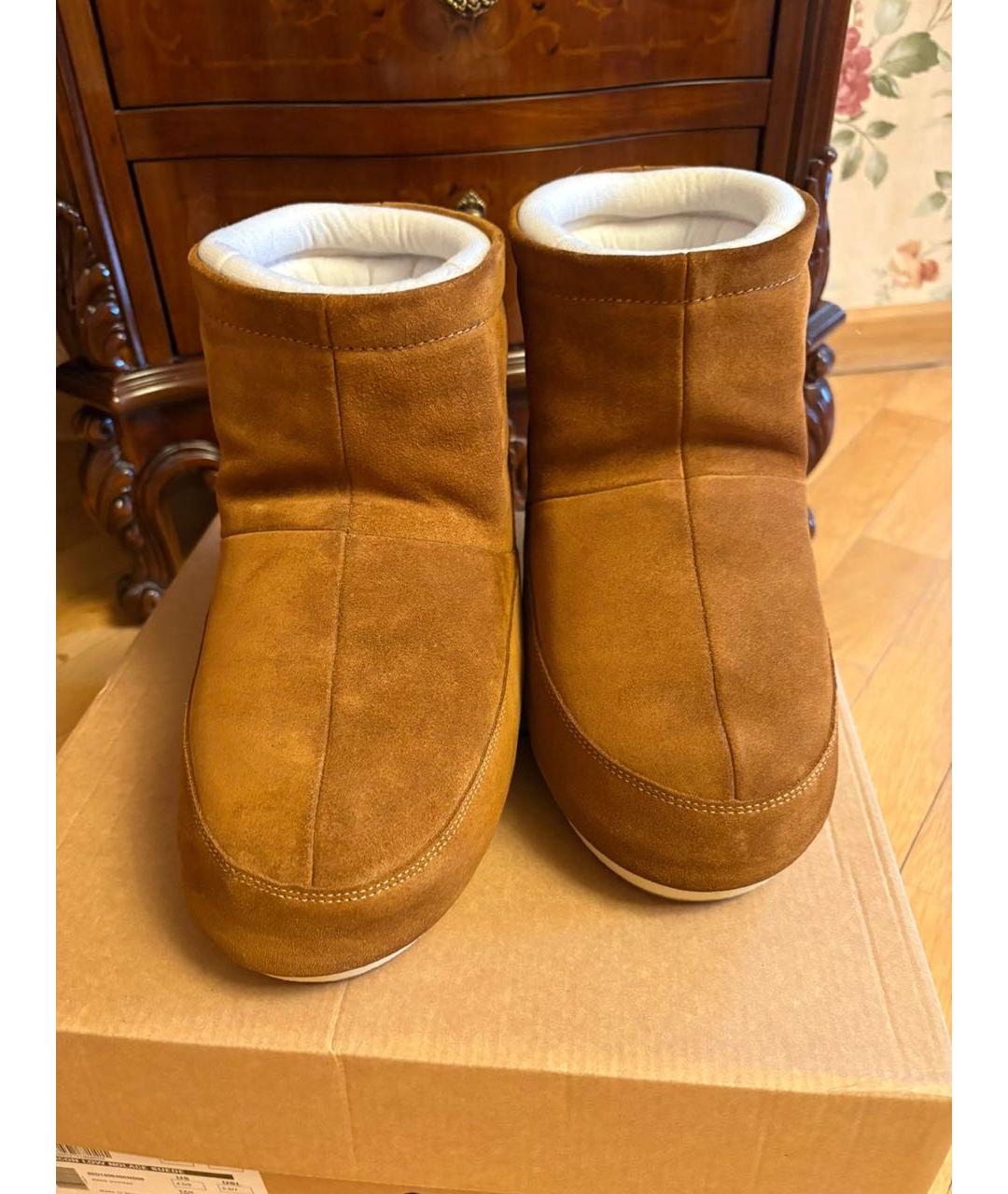 MOON BOOT Горчичные замшевые сапоги, фото 3