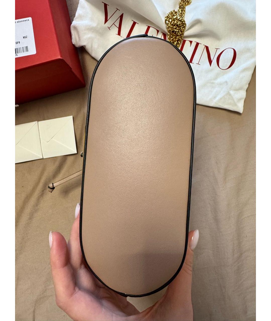 VALENTINO Розовая кожаная сумка через плечо, фото 4