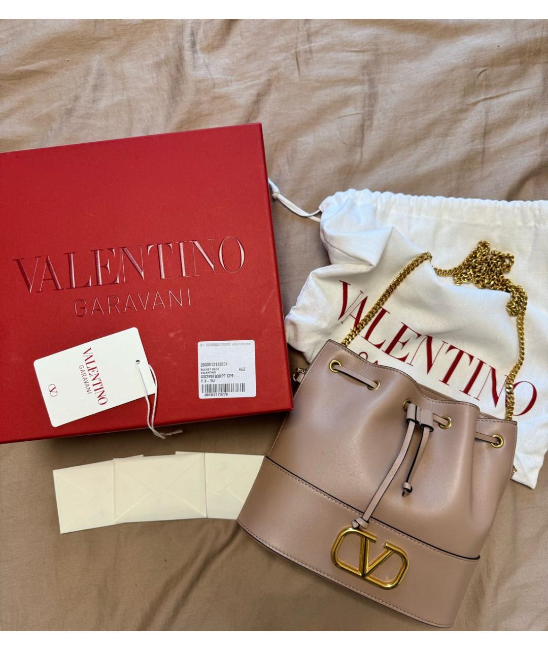 VALENTINO Розовая кожаная сумка через плечо, фото 5