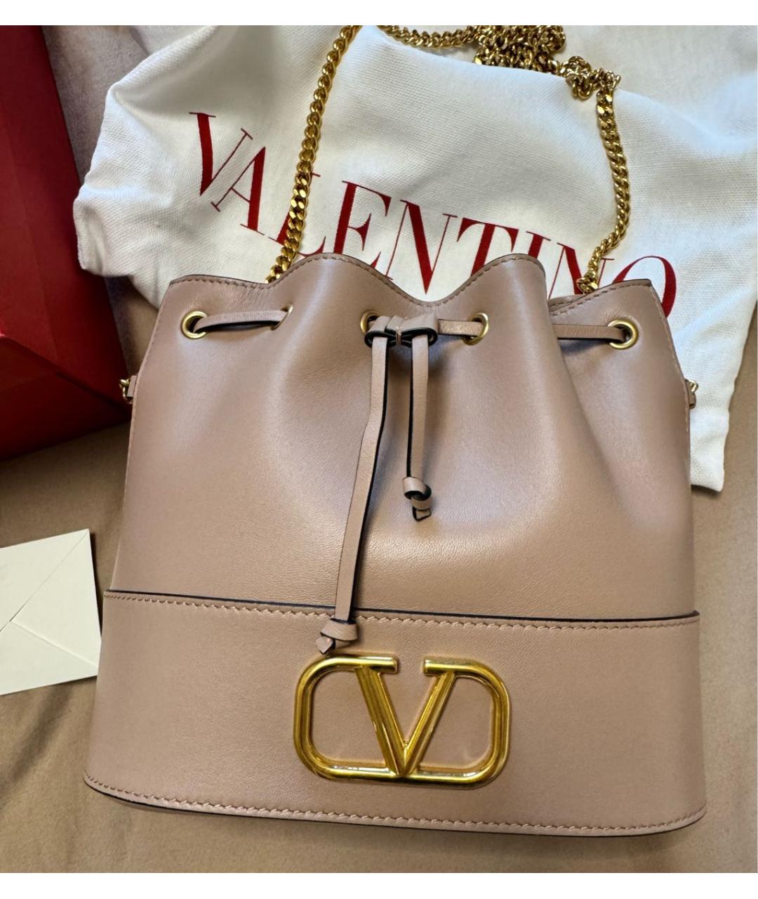VALENTINO Розовая кожаная сумка через плечо, фото 6