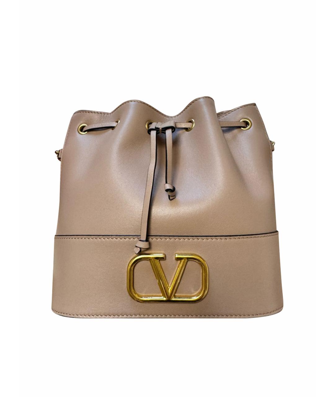 VALENTINO Розовая кожаная сумка через плечо, фото 1