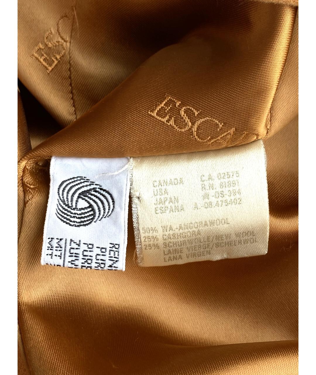 ESCADA Горчичный шерстяной жакет/пиджак, фото 9