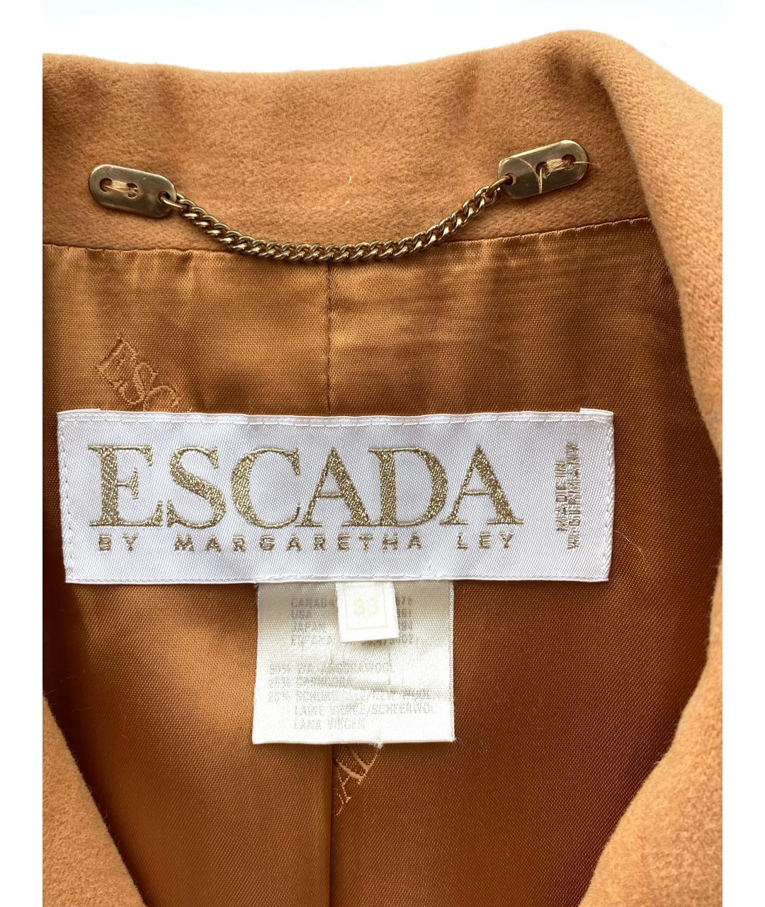 ESCADA Горчичный шерстяной жакет/пиджак, фото 7