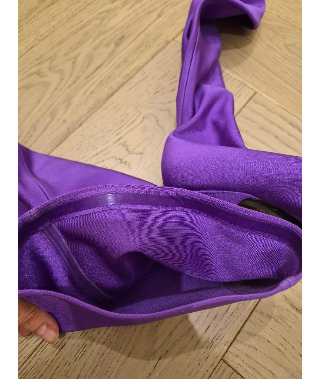 BALENCIAGA Фиолетовые синтетические ботфорты, фото 8