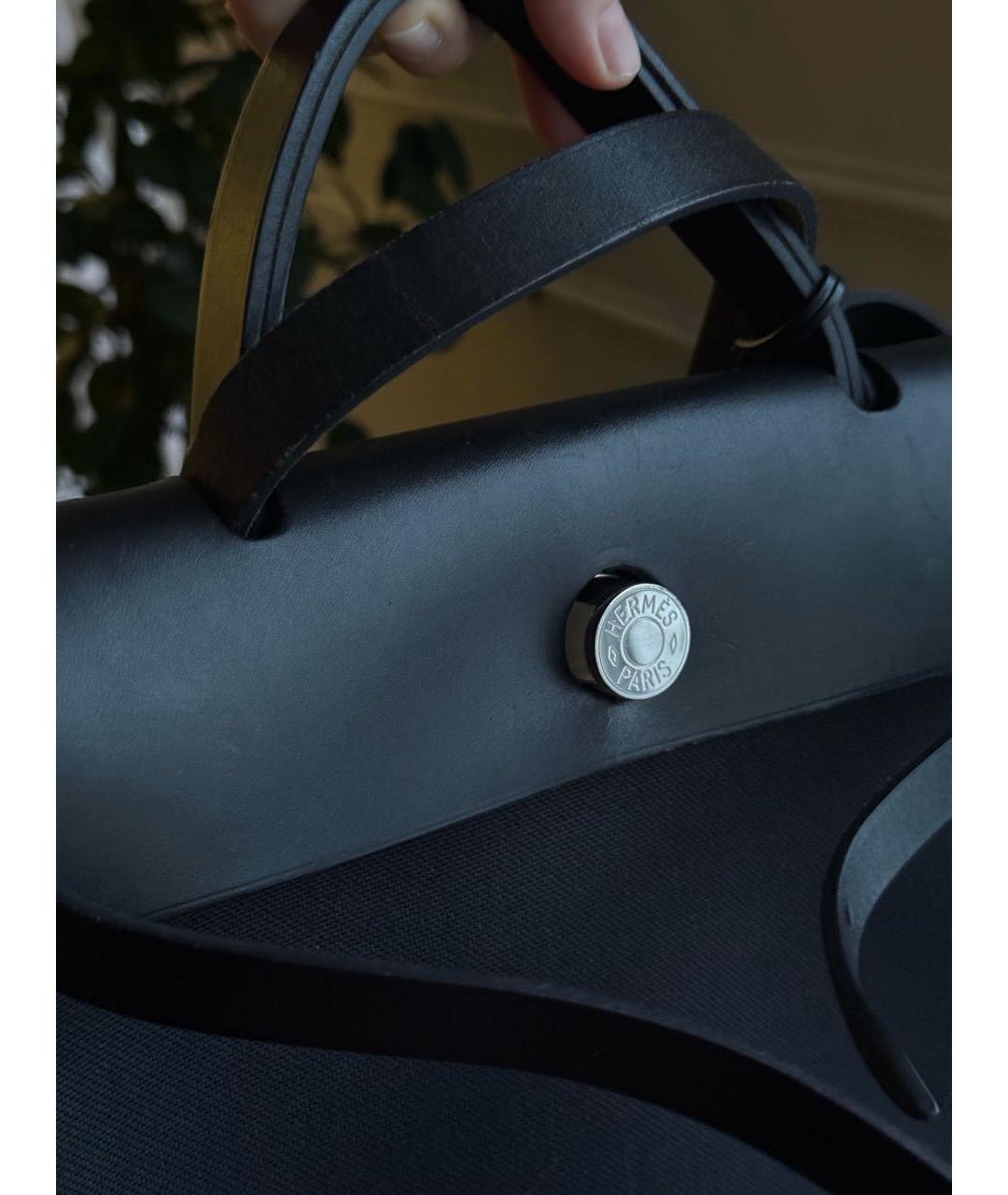HERMES Черная тканевая сумка через плечо, фото 4