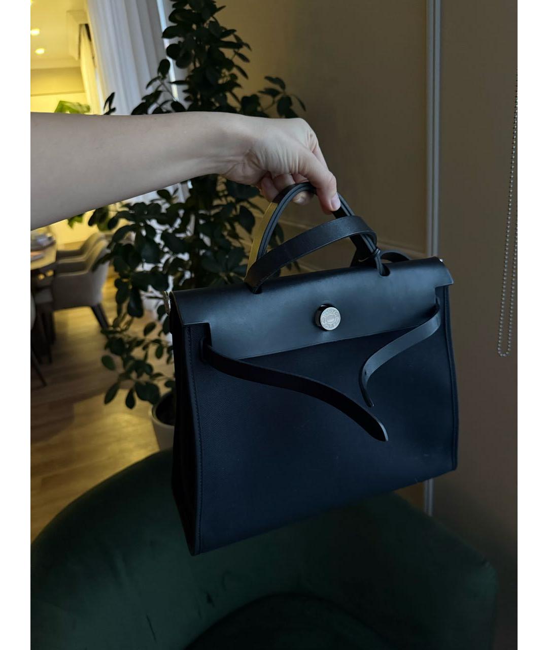 HERMES Черная тканевая сумка через плечо, фото 2