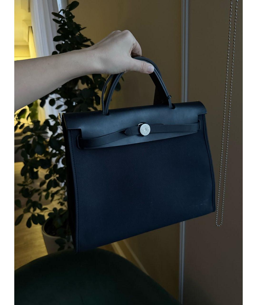 HERMES Черная тканевая сумка через плечо, фото 9