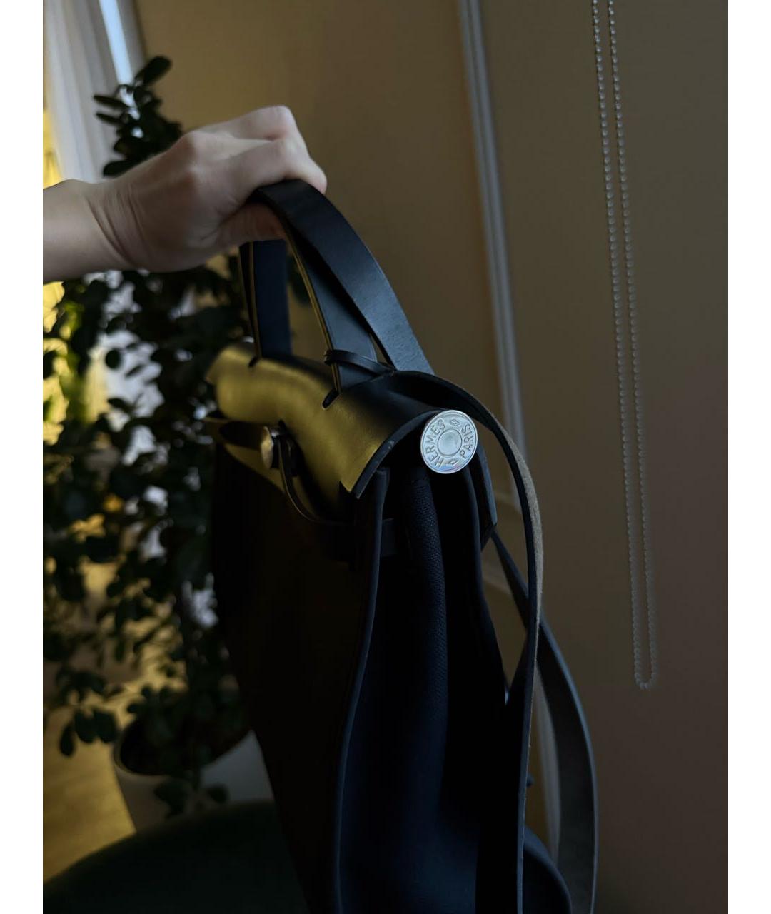 HERMES Черная тканевая сумка через плечо, фото 7