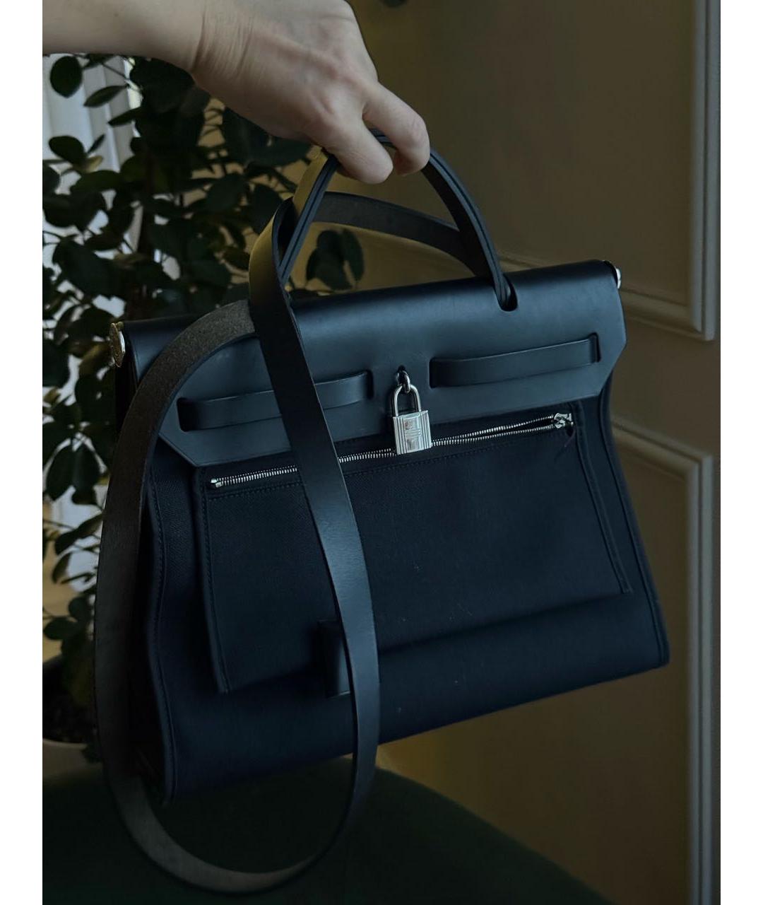 HERMES Черная тканевая сумка через плечо, фото 3