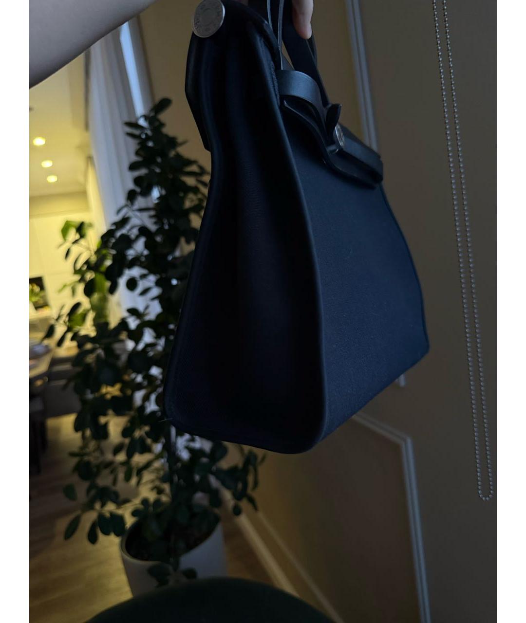 HERMES Черная тканевая сумка через плечо, фото 8