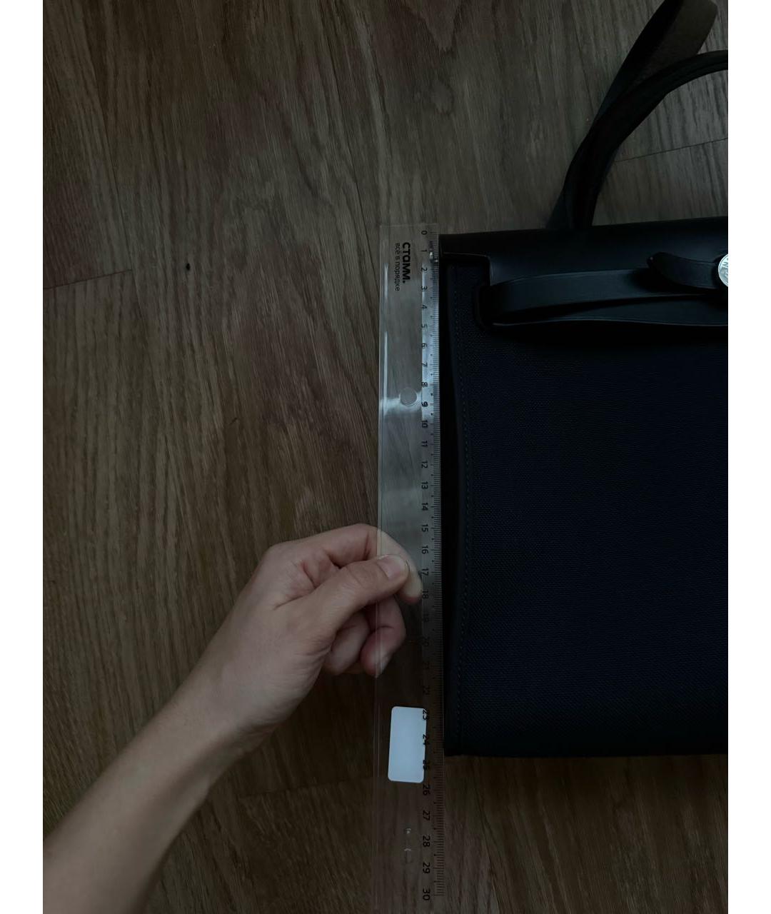 HERMES Черная тканевая сумка через плечо, фото 6