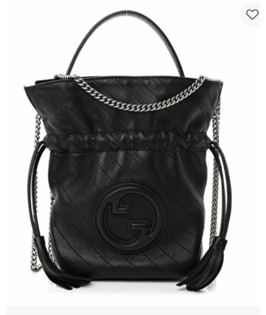 GUCCI Черная кожаная сумка через плечо, фото 6