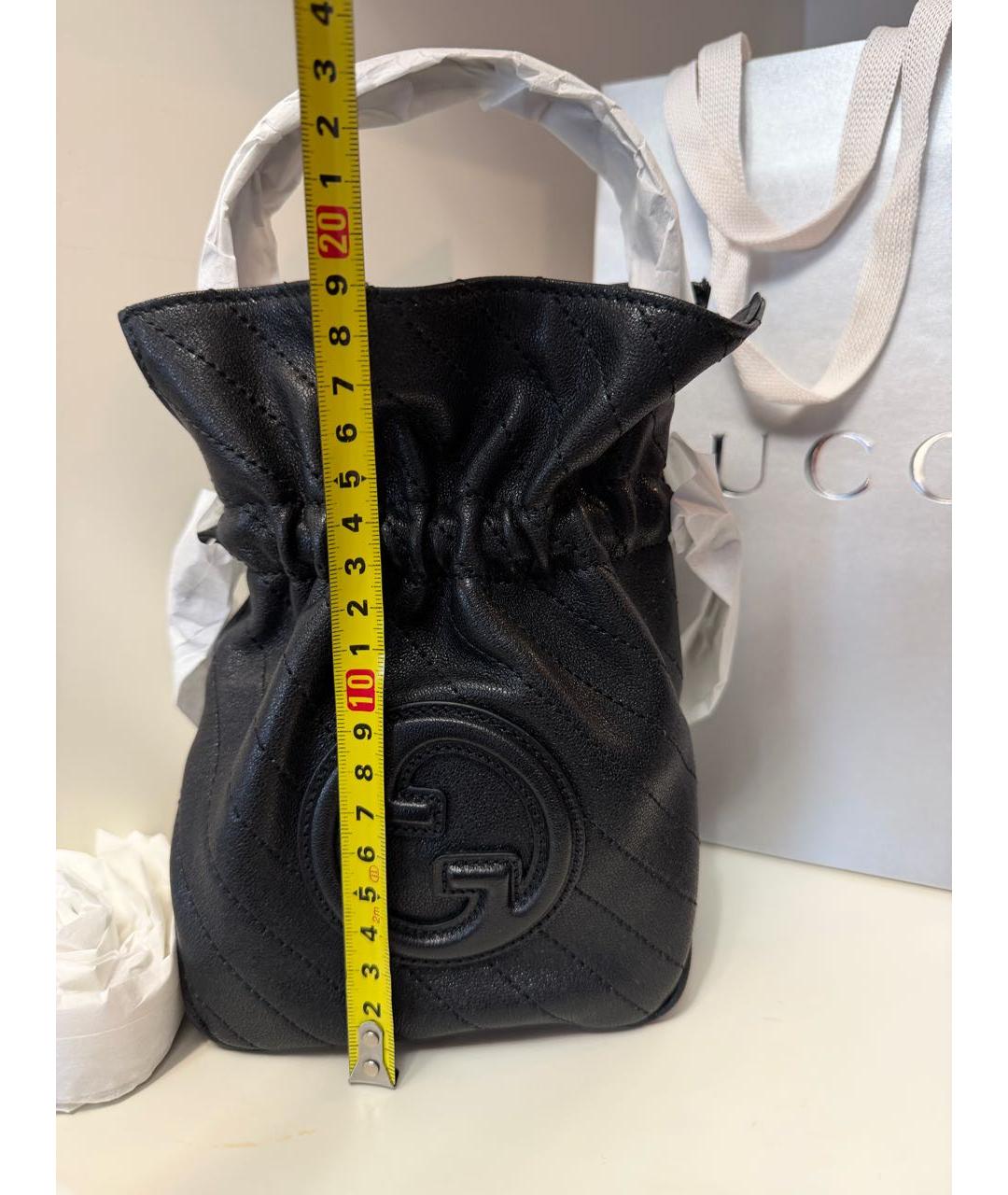 GUCCI Черная кожаная сумка через плечо, фото 3