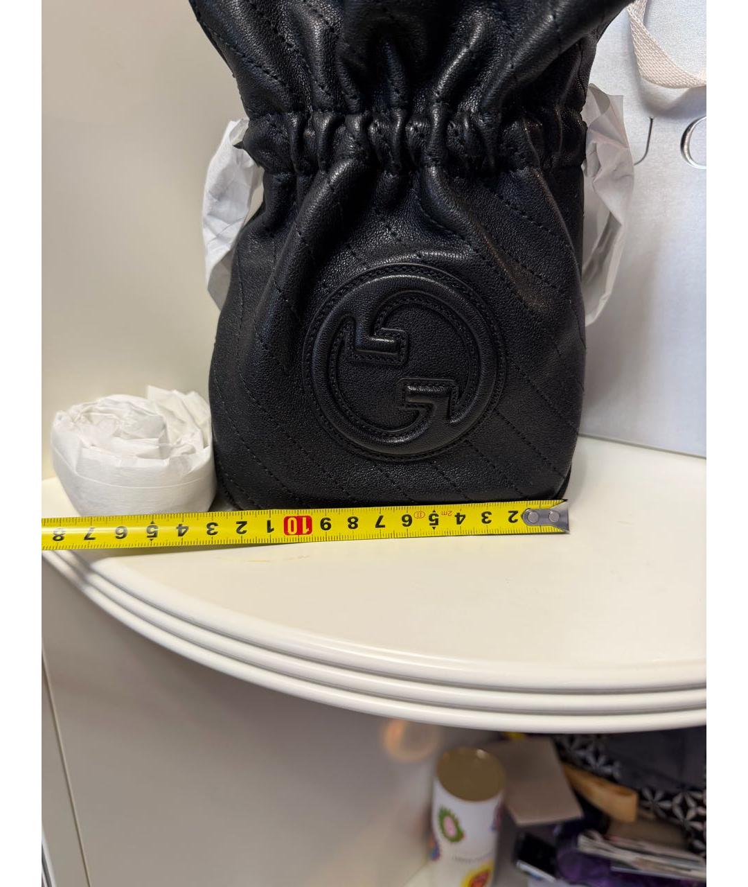 GUCCI Черная кожаная сумка через плечо, фото 4