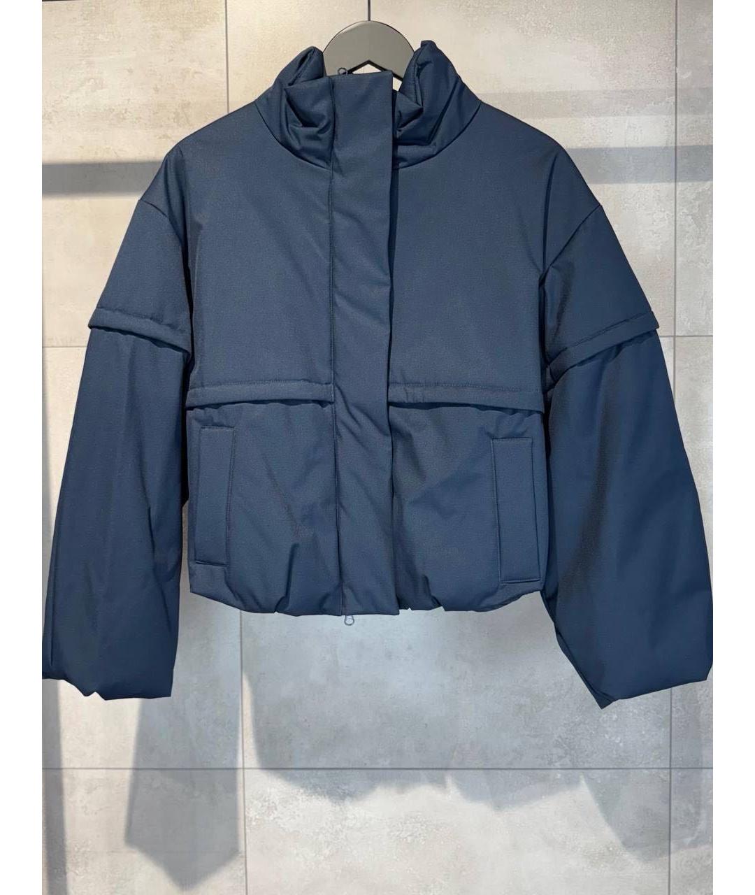 MAX MARA Темно-синяя полиэстеровая куртка, фото 2