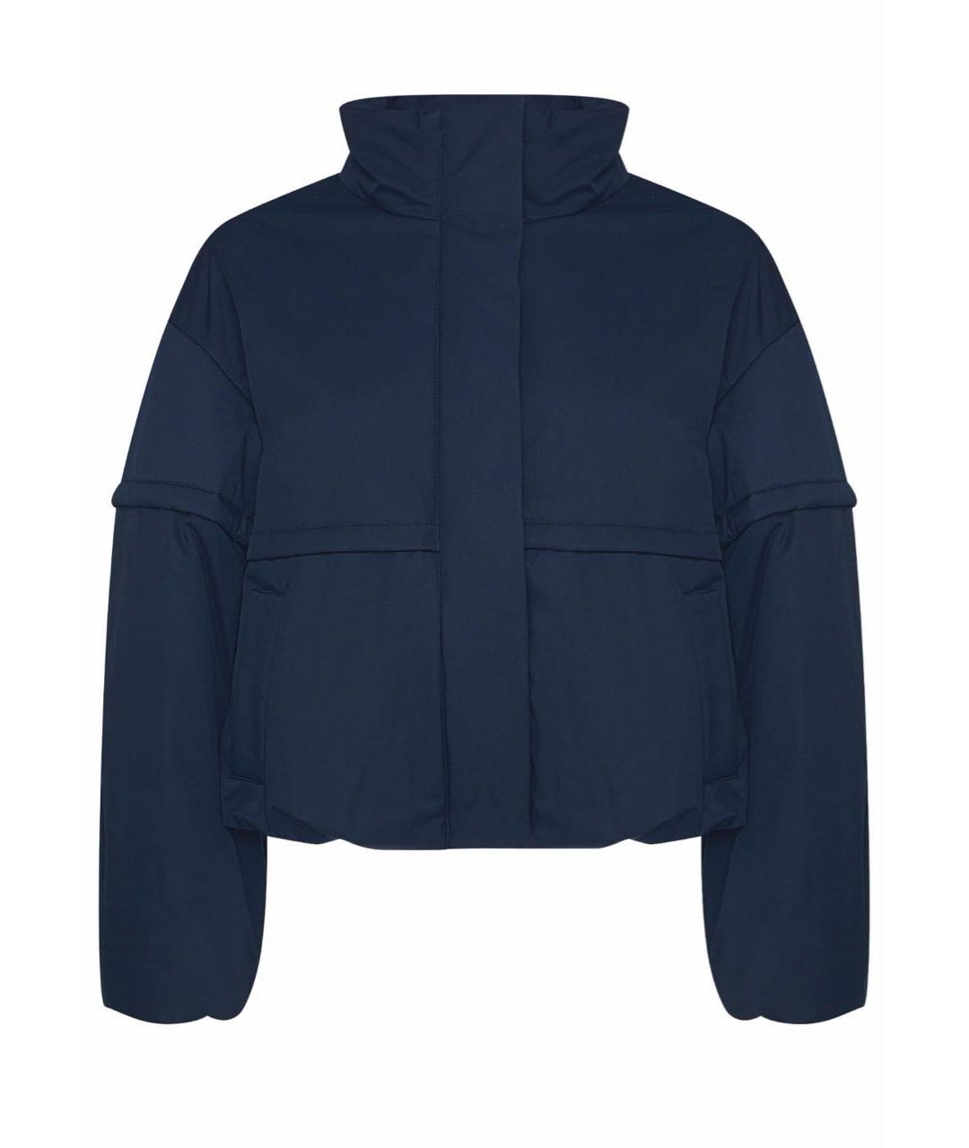 MAX MARA Темно-синяя полиэстеровая куртка, фото 8