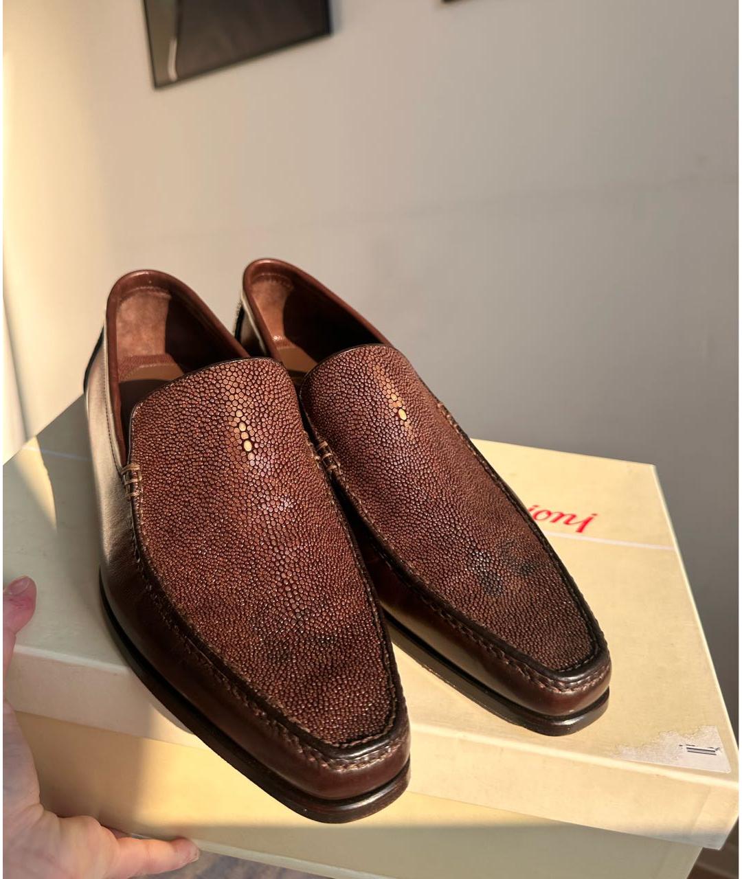 BRIONI Коричневые кожаные туфли, фото 2