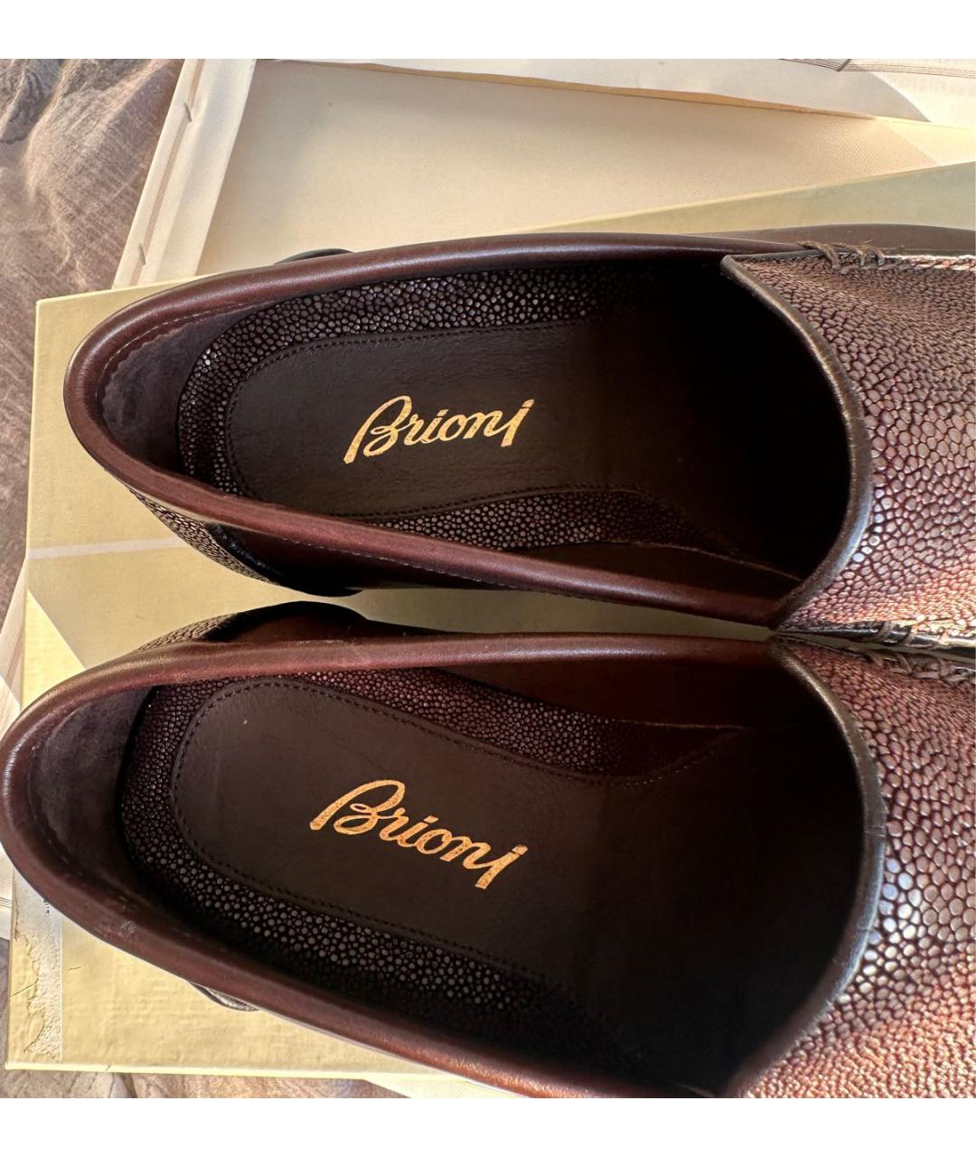BRIONI Коричневые кожаные туфли, фото 6