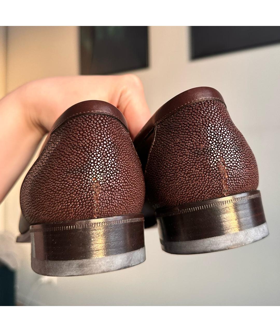 BRIONI Коричневые кожаные туфли, фото 4