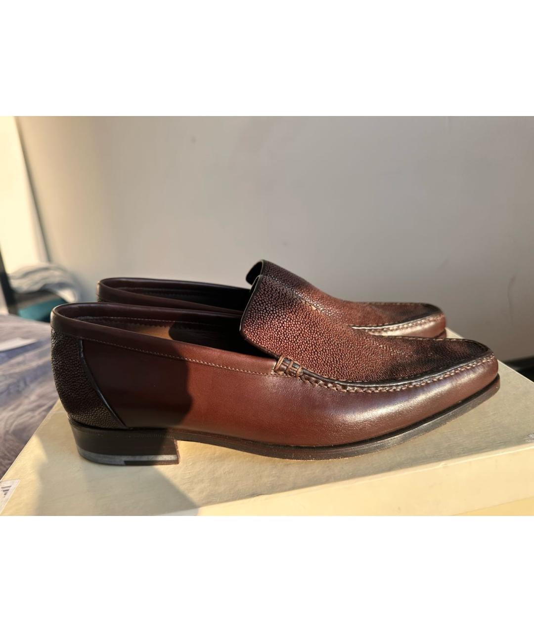 BRIONI Коричневые кожаные туфли, фото 7