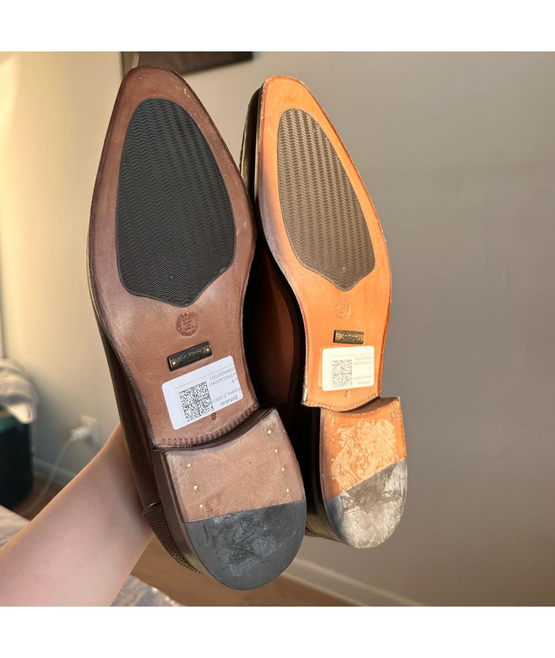 BRIONI Коричневые кожаные туфли, фото 5